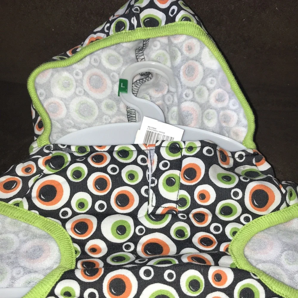 Martha Stewart Pets Large Dog Lime Outfit Halloween Costume Eyeball Hoodie